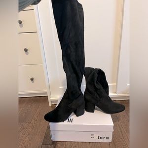 bar III Black Suede Gabrie Over The Knee Boots size 6